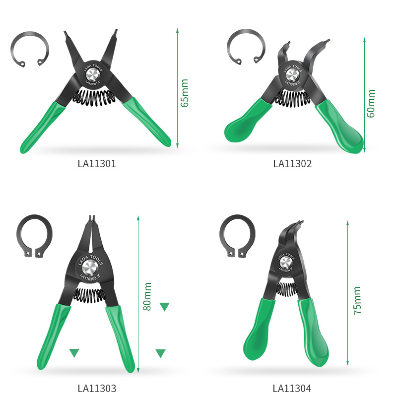 Snap Button Plier - LAOA Mini-Sicherungsringzange, 7,6 cm, rechtwinkliger Schnabel,