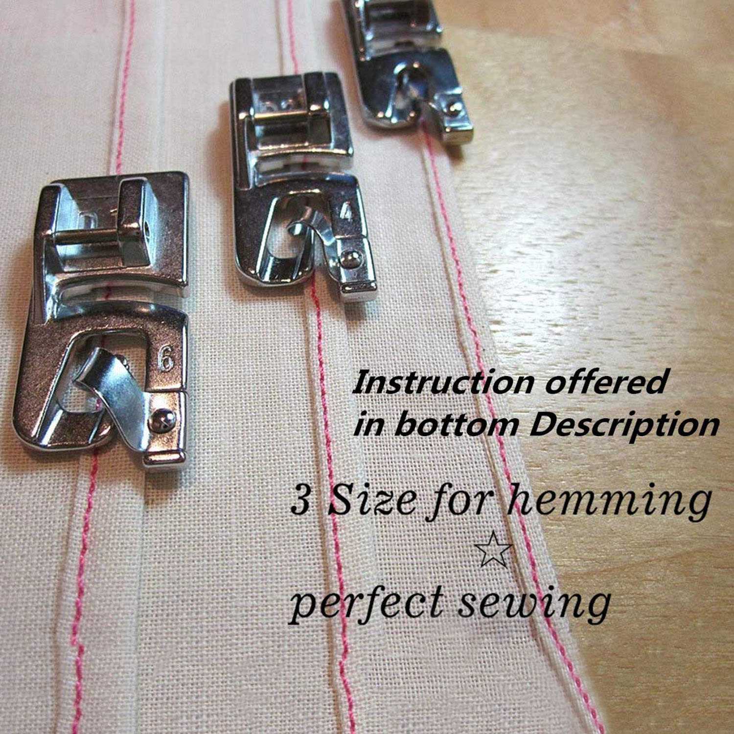Sewing Roll - Schmaler, gerollter Saum, Nähmaschinen-Nähfuß, 3-teiliges Set-AB52