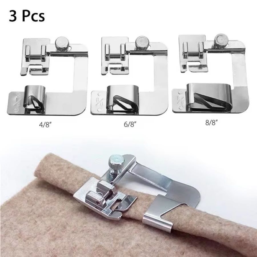 Sewing Roll - 1-3 Stück 13/19/25mm Nähmaschinen-Fußpresserfuß, Rollsaumfuß für