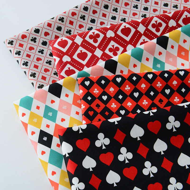 Sewing And Textile - Ins Poker Element Baumwolle Digitaldruck Stoff