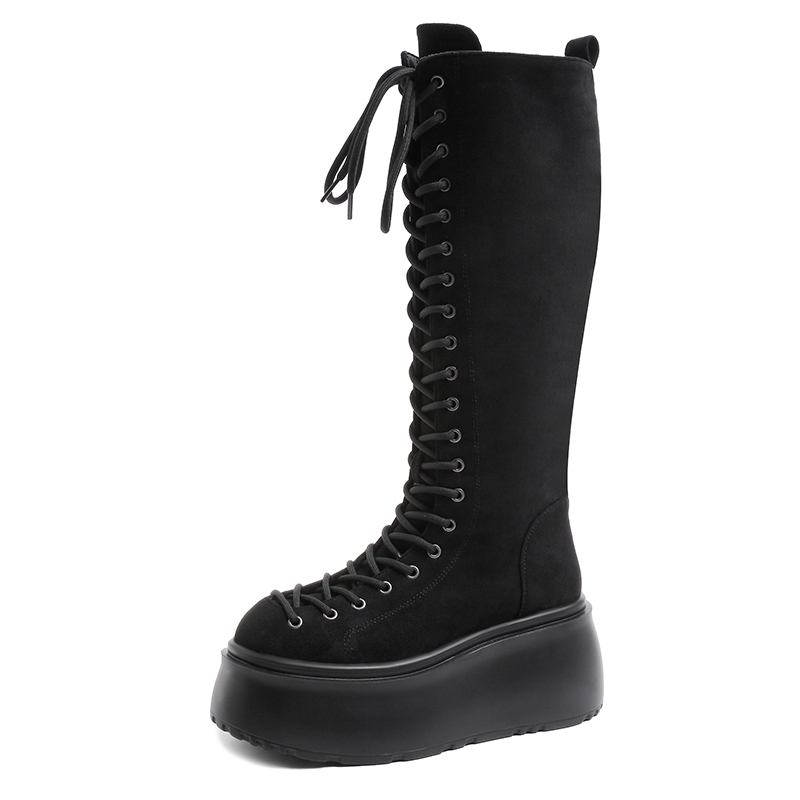 Sewing Latex - 8CM Mode Keilabsatz Quaste Mid-rohr Stiefel