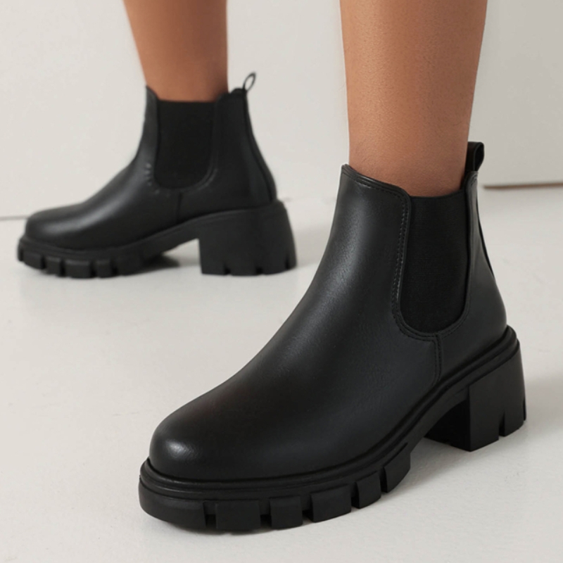 Sewing Fleece - Schwarze Damen-Stiefeletten, Herbst-Winter 2022, kurze Stiefel,
