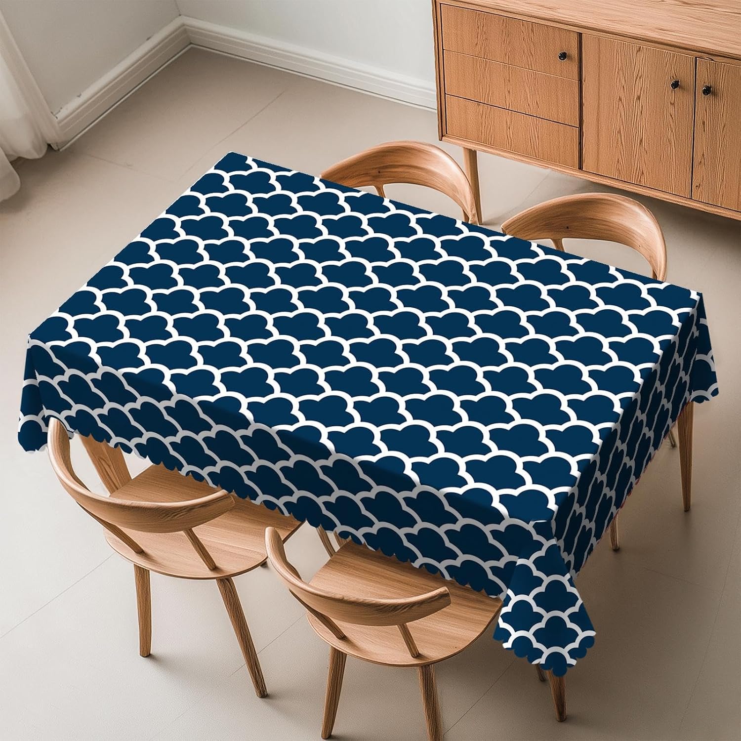 Century Textile & Sewing Supply Online Shopping - Blaue Tischdecke, marineblaues, nahtloses Wolkenmuster, rechteckig,