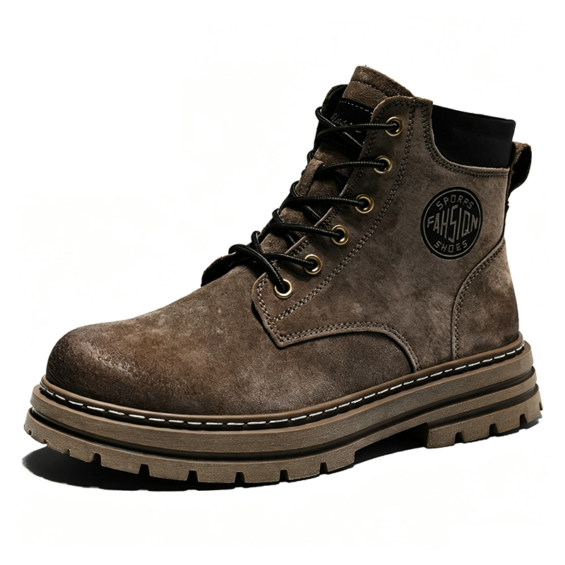 Sewing Fleece - Herren Winterstiefel mit Fleecefutter, hohe Retro-Arbeitsstiefel,