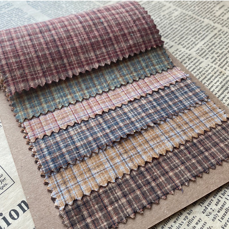Vintage Sewing Textile - Baumwoll-Karo-Stoff 100x145cm Vintage Tartan-Tuch Weiches Textil