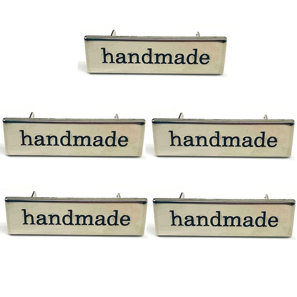 Sewing Labels - 5 Stück handgefertigte Metalletiketten für Taschen,