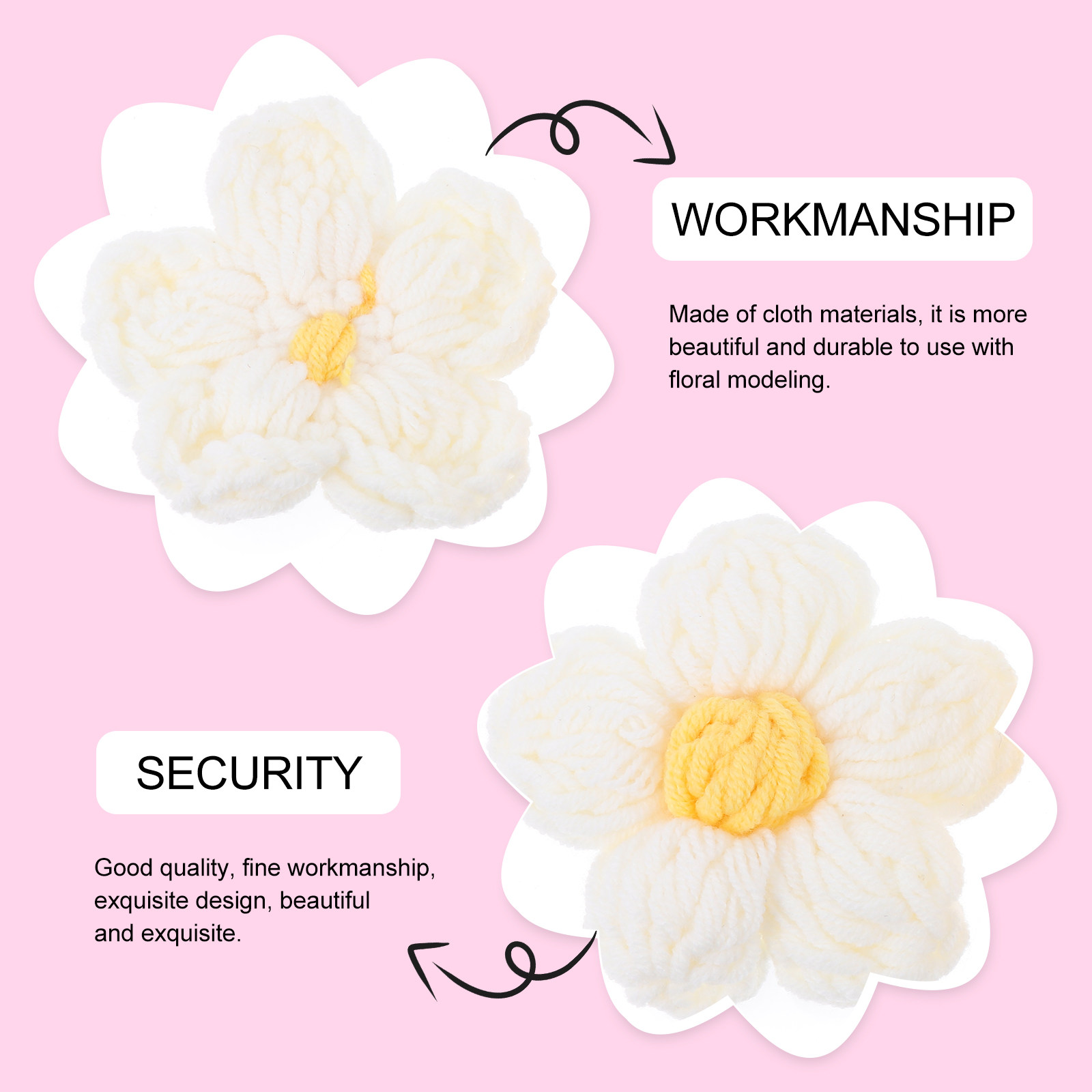 4 Stück Gehäkelte Blumen-Acces – Sewing Garments Bewertung und Preis