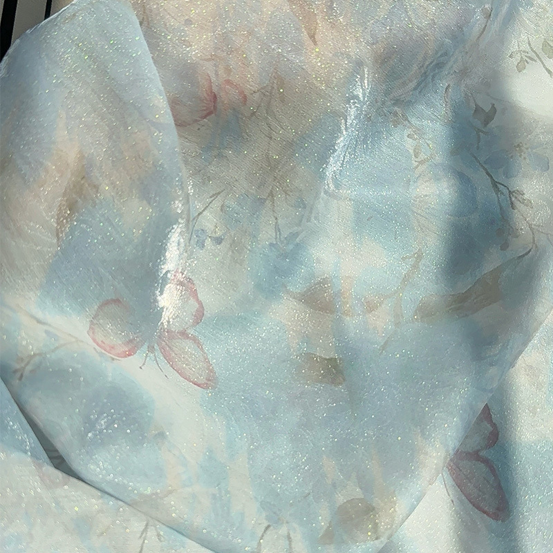 1 m chinesischer Stoff mit Blu – Sewing Garments Bewertung und Preis