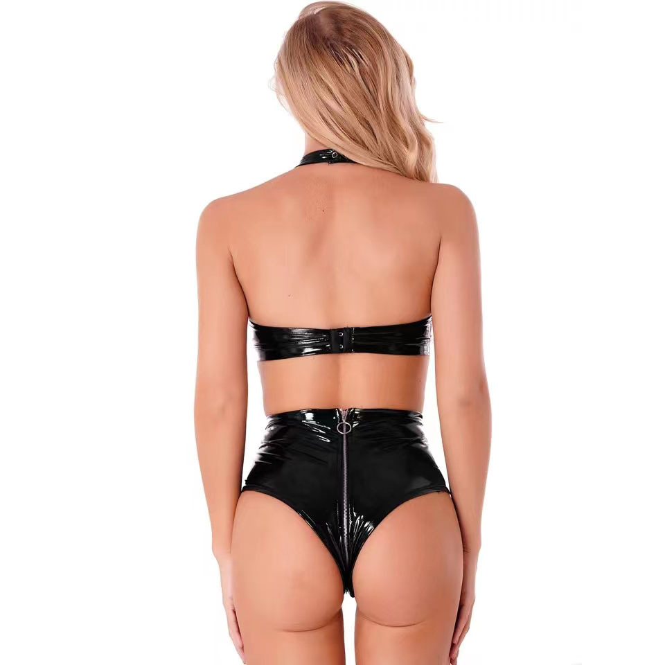 Sexy schwarzes glänzendes Pu-L – Sewing Latex Bewertung und Preis