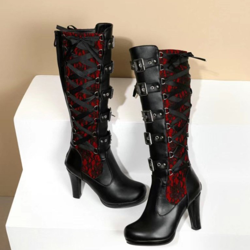 Punk Gothic Stiefel für Damen, – Sewing Garment Bewertung und Preis