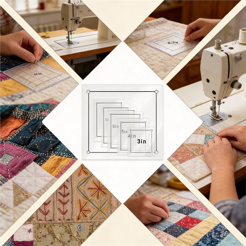 8 Stück Klare Acryl-Quadrat-Li – Quilting Ruler Square Bewertung und Preis